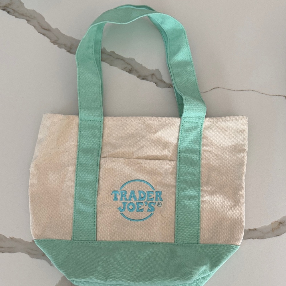 Mint Green and Cream Trader Joe’s Tote Bag